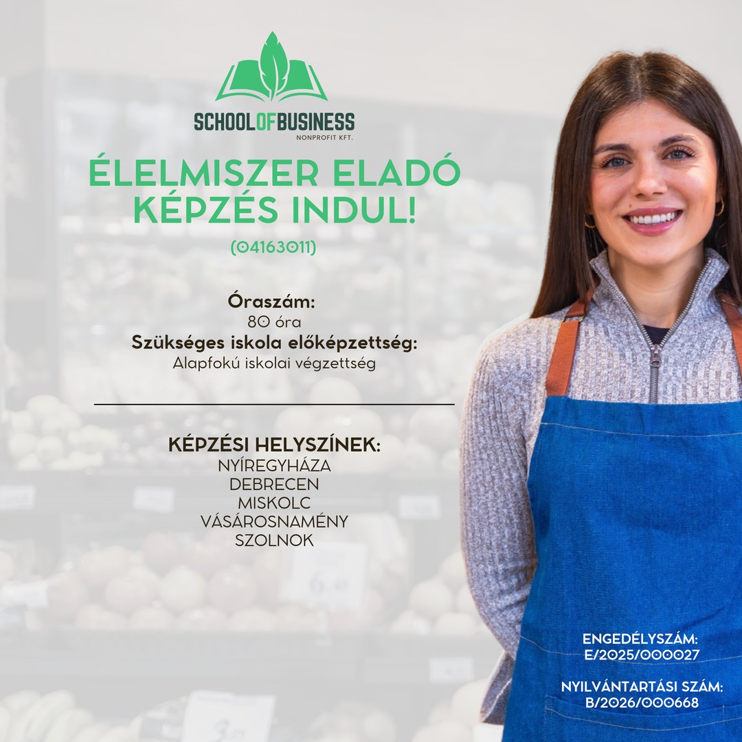 Élelmiszer-eladó képzés (04163011)