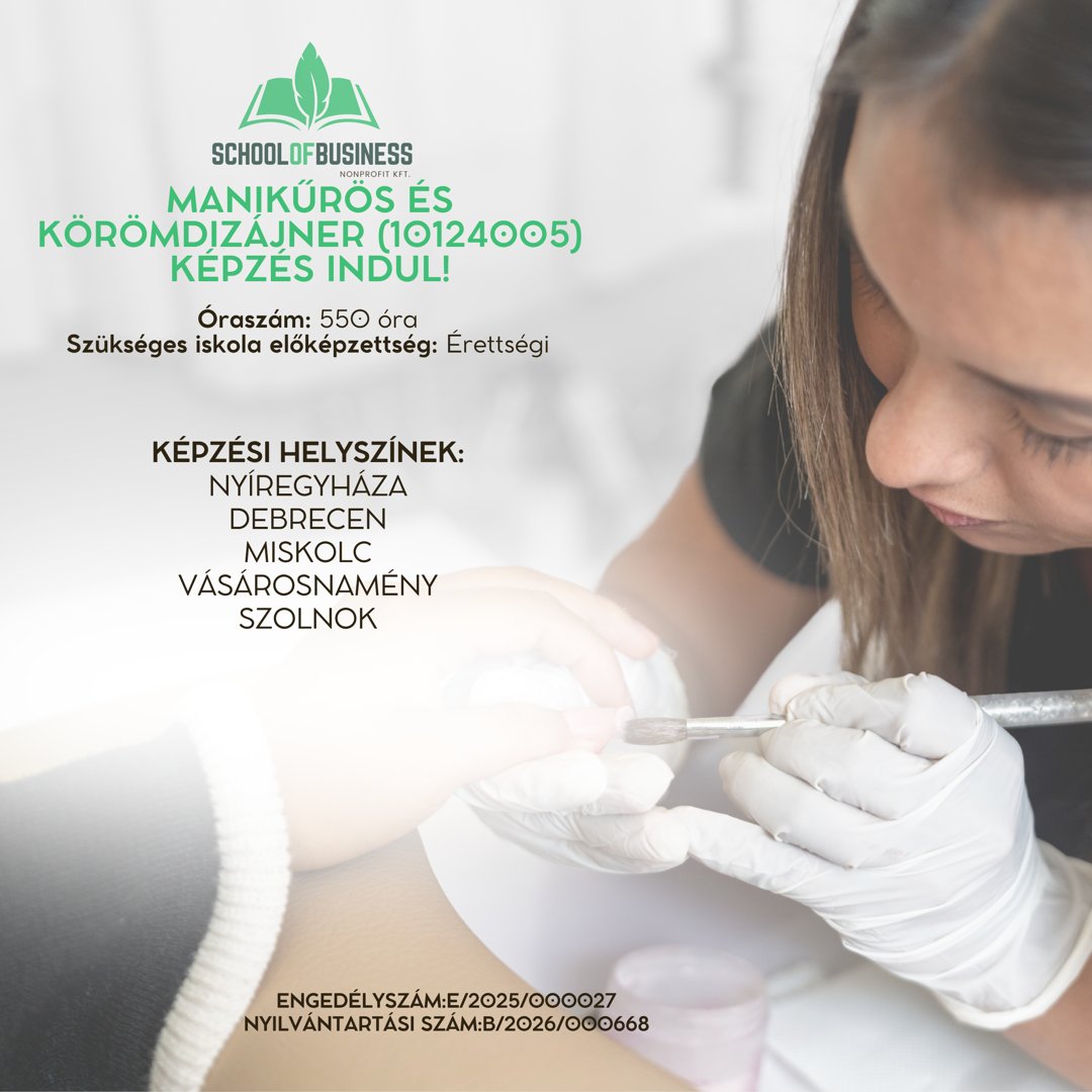 Manikűrös és körömdizájner képzés (10124005)