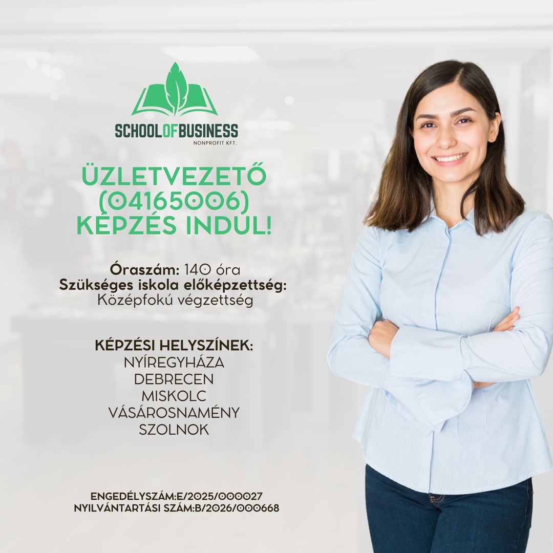 Üzletvezető képzés (04165006)